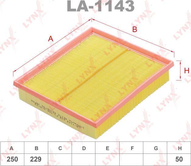 Воздушный фильтр LYNXauto. Артикул LA-1143