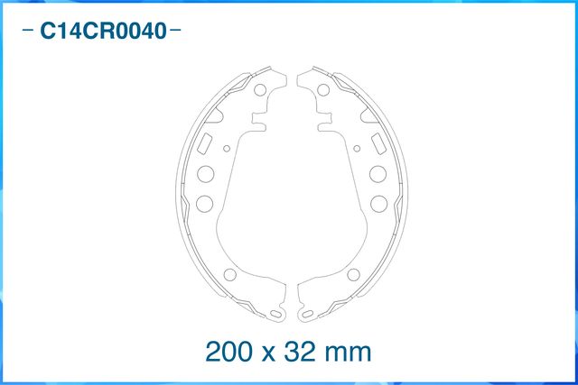 Колодки тормозные задние барабанные (Cworks). Артикул C14CR0040
