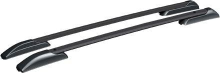 Рейлинги АПС (без паза) для Kia Soul III 2019-2026 ЧЕРНЫЕ. Артикул 0231-БП-02