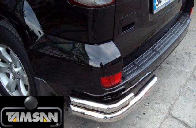 Защита Tamsan заднего бампера d70/42 углы двойные для Toyota Land Cruiser Prado 120 2002-2009. Артикул TRG05DD7042UM.59.38