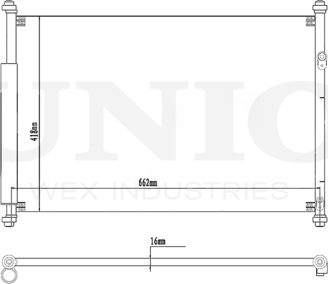 Радиатор кондиционера (Unio). Артикул RAD-30010