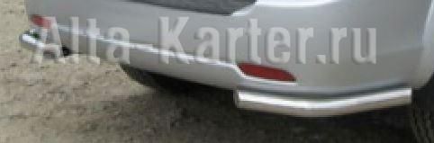 Защита Slitkoff задняя d57 уголки ЧЕРНАЯ матовая для Hyundai Tucson I 2004-2009. Артикул HT012B