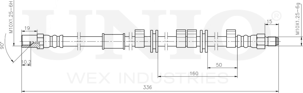 Шланг тормозной (Unio). Артикул BRH-10098