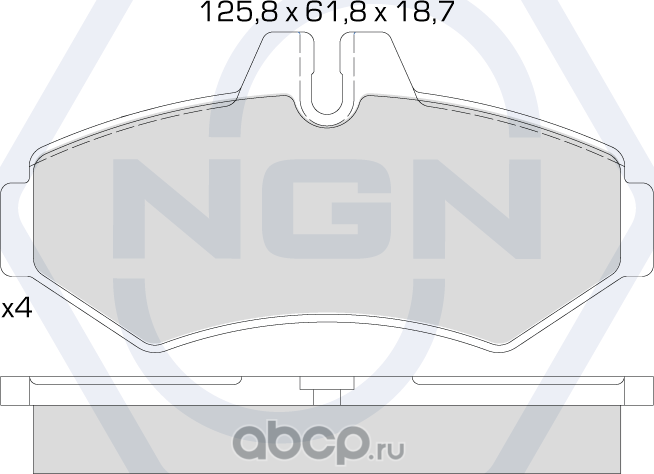 Колодки тормозные керамические, задние (NGN). Артикул 3501857