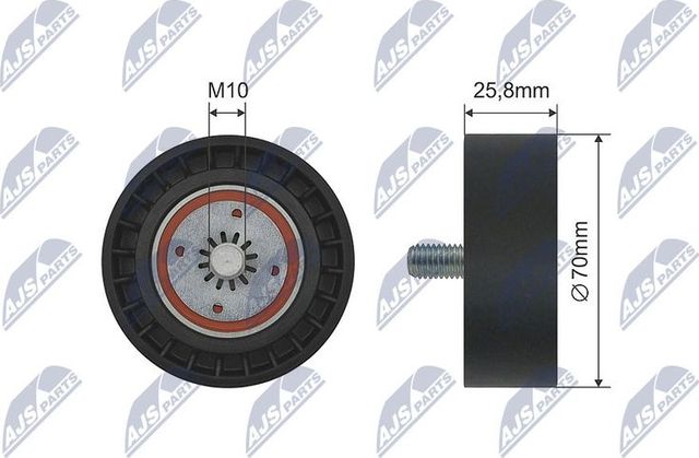 Направляющий (ведущий) ролик приводного поликлинового ремня NTY. Артикул RNK-DW-006