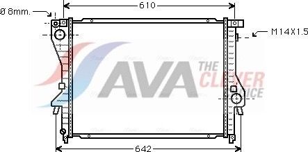 Радиатор охлаждения двигателя AVA ** CLEVER FIT **. Артикул BWA2222