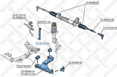 Сайлентблок переднего рычага подвески Stellox. Артикул 77-00779-SX