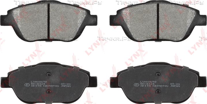 Тормозные колодки LYNXauto передние для Opel Corsa F 2019-2026. Артикул BD-6124