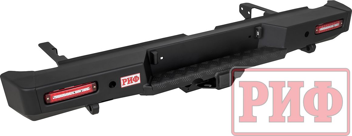 Бампер силовой РИФ задний с квадратом под фаркоп и фонарями для Sollers ST6 2023-2024. Артикул RIF033-21150