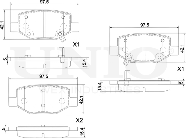 Колодки тормозные дисковые, комплект (Unio). Артикул BRP-20090