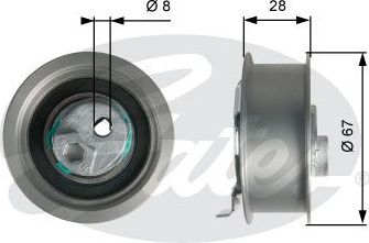 Натяжной ролик (натяжитель) ремня ГРМ Gates PowerGrip®. Артикул T43237