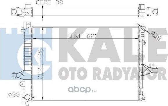 Радиатор двигателя VOLVO S60 I/ S80 I/ V70 II/ XC70 CROSS COUNTRY (Kale). Артикул 367200