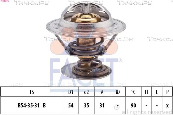 Термостат Facet Made in Italy - OE Equivalent для Renault Laguna I 1995-2001. Артикул 7.8307S