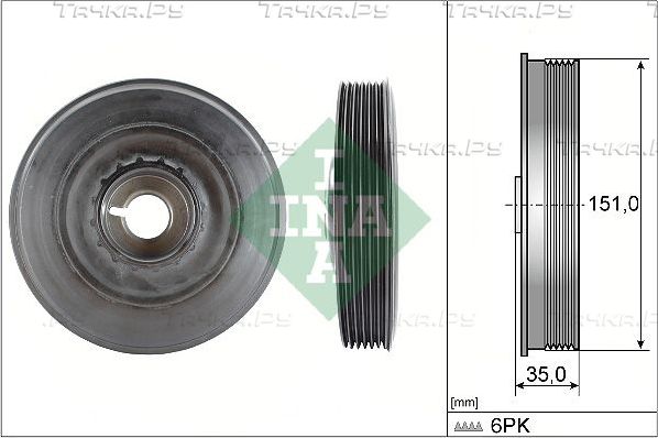 Шкив коленвала Ina для Renault Sandero II 2012-2026. Артикул 544 0090 10