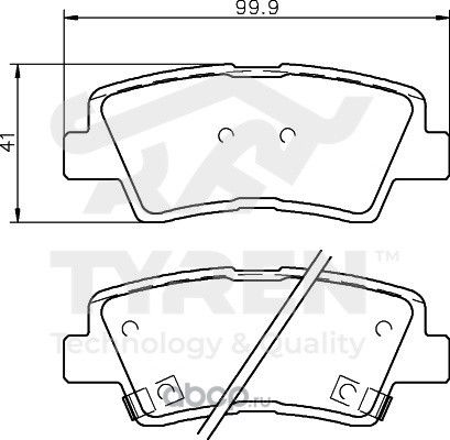 Колодки тормозные дисковые | зад | (Tyren). Артикул TYR1216091