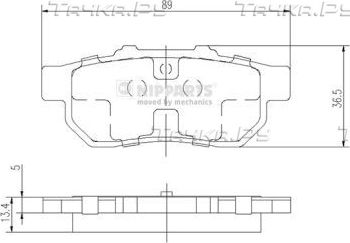 Тормозные колодки Nipparts задние для Honda CR-X II 1989-1992. Артикул J3614007