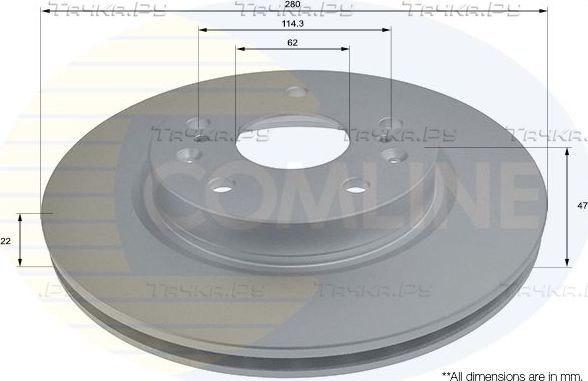 Тормозной диск Comline COATED. Артикул ADC0939V