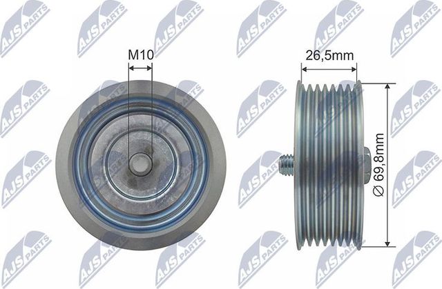 Направляющий (ведущий) ролик приводного поликлинового ремня NTY. Артикул RRK-NS-005
