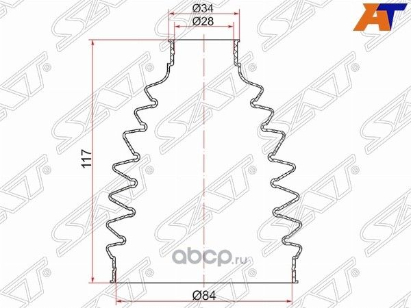 Пыльник наружный шруса MITSUBISHI L200 05-PAJERO (SAT). Артикул TC130