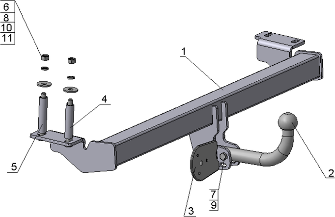 Фаркоп AvtoS для Toyota RAV4 II 3/5 дверей 2000-2006. Артикул TY 16