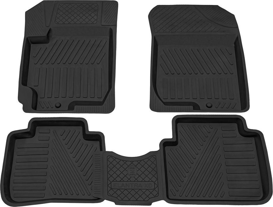 Коврики Rezkon резиновые для салона Hyundai Elantra III XD 2001-2007. Артикул 1020015300