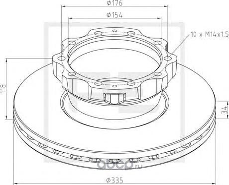 Тормозной диск (PE). Артикул 03613000A