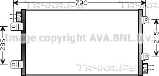 Радиатор кондиционера (конденсатор) AVA (алюминий) для Renault Master II 2003-2010. Артикул RTA5342
