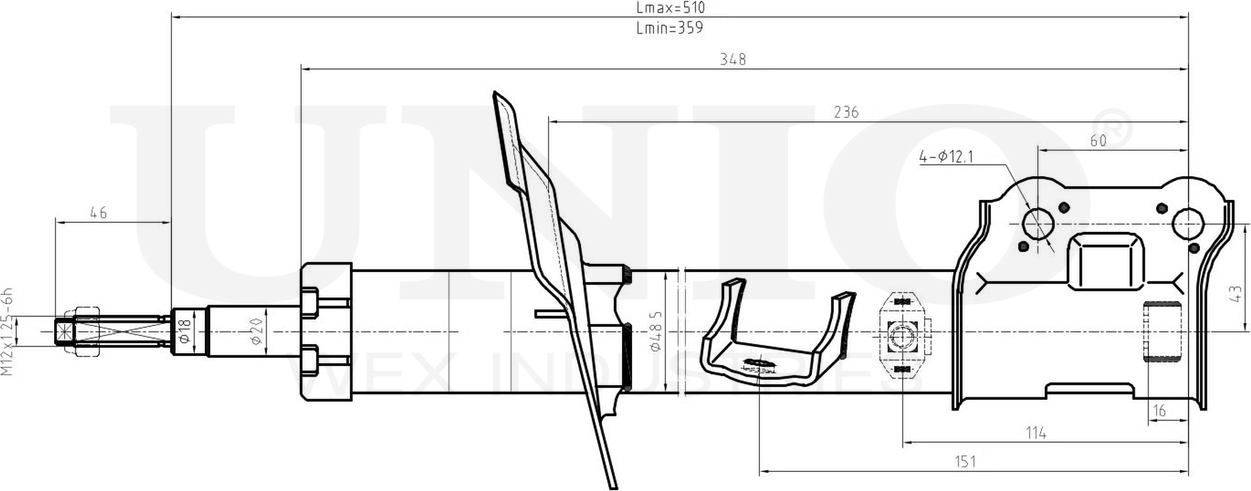 Амортизатор подвески (Unio). Артикул SAB-10248