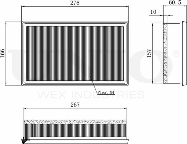 Фильтр воздушный (Unio). Артикул FLT-10023