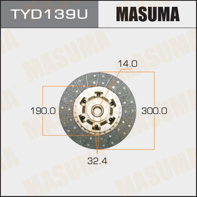 Диск сцепления Masuma для Toyota Land Cruiser 100 1998-2007. Артикул TYD139U