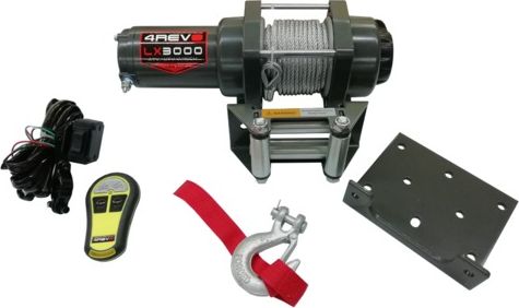 Лебёдка электрическая для квадроцикла 12V 4Revo 3000 lbs 1360 кг (Стальной трос). Артикул 4R-W302A