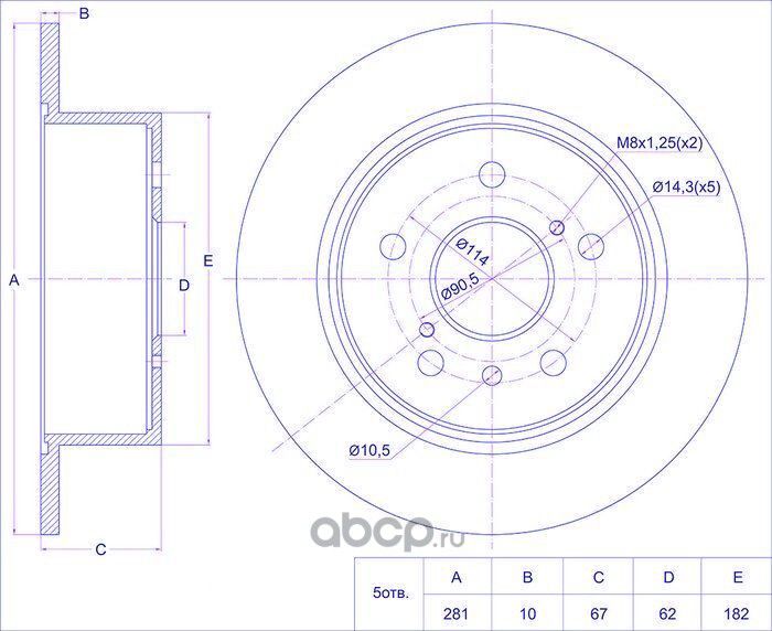 Диск тормозной (TI-Guar). Артикул TG4243133130