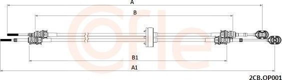Трос переключения передач КПП Cofle для Opel Astra G 2000-2005. Артикул 92.2CB.OP001