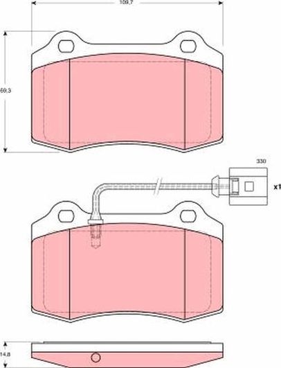 Тормозные колодки TRW передние для SEAT Leon I 2002-2006. Артикул GDB1644