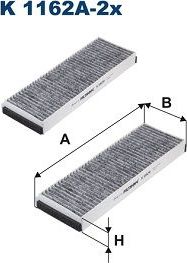 Салонный фильтр Filtron. Артикул K 1162A-2x