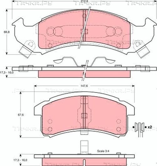 Тормозные колодки TRW передние для Chevrolet Camaro IV 1994-2002. Артикул GDB4054