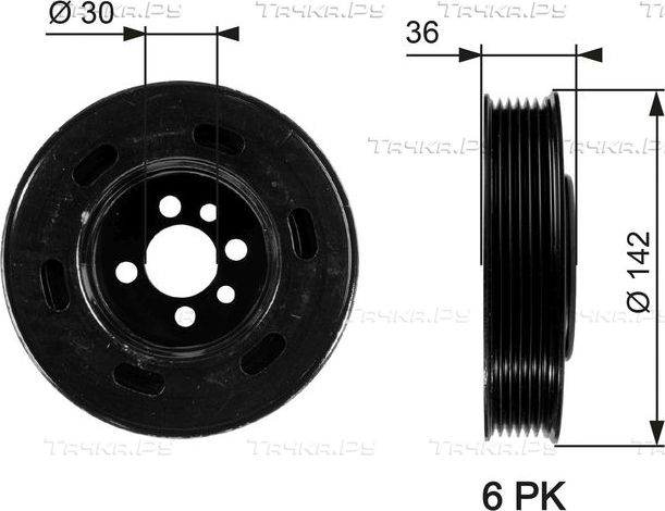 Шкив коленвала Gates DriveAlign® для Volkswagen Caddy III 2006-2015. Артикул TVD1009