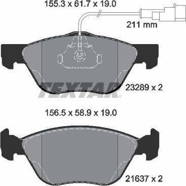Тормозные колодки Textar Q+ передние для Fiat Coupe 1993-2000. Артикул 2328902