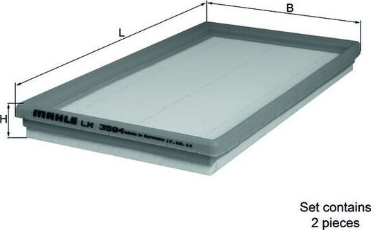 Воздушный фильтр Mahle. Артикул LX 3594/S