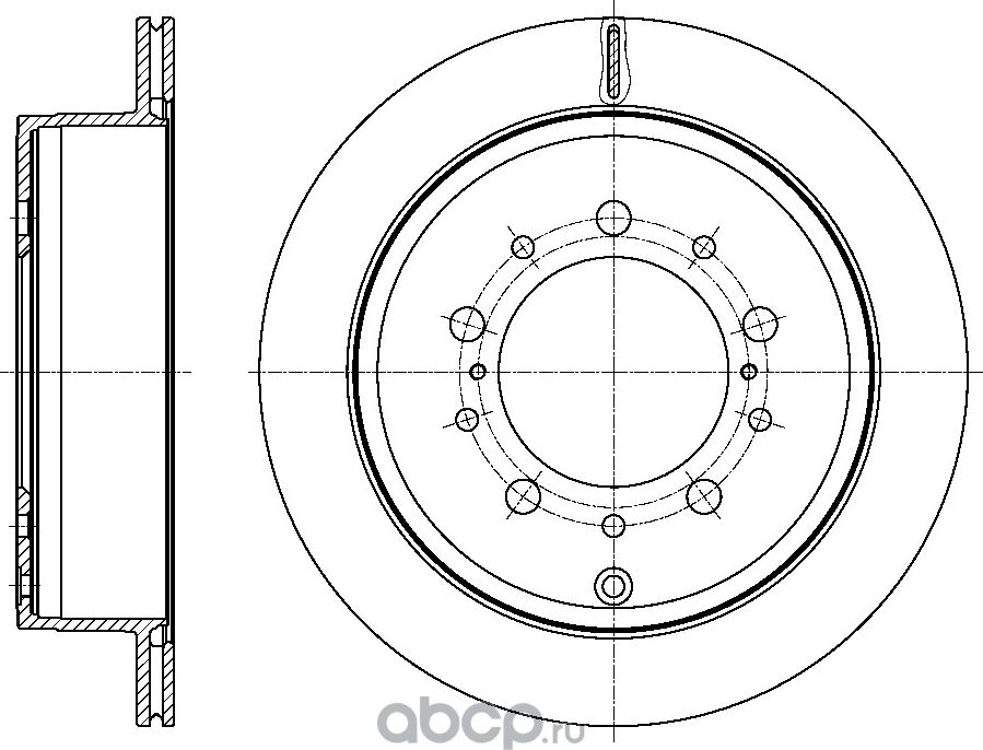 Диск тормозной вентилируемый (G-Brake). Артикул GR21148