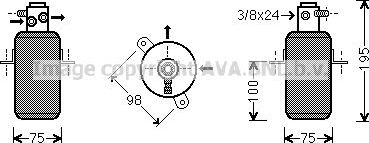Осушитель кондиционера AVA (алюминий). Артикул MSD266