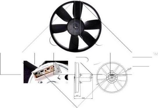 Вентилятор радиатора двигателя NRF для SEAT Inca I 1995-1998. Артикул 47401