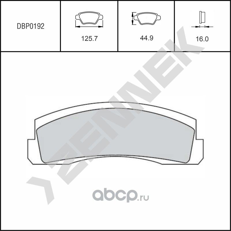 Колодки тормозные дисковые передние CHEVROLET-NIVA ВАЗ 2121/2123 (Zennek). Артикул DBP0192