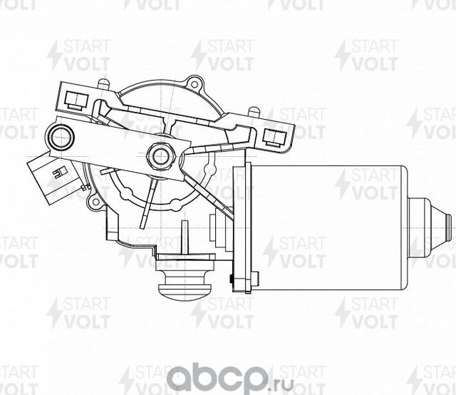 Мотор стеклоочистителя (моторчик дворников) StartVOLT передний для Hyundai Santa Fe II 2006-2012. Артикул VWF 08903
