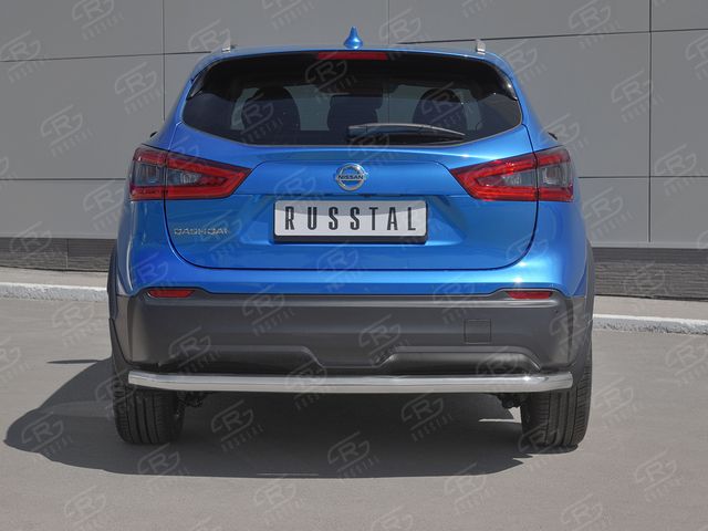 Защита RusStal заднего бампера d63 секции дуга для Nissan Qashqai II рестайлинг 2019-2026. Артикул NQSZ-003254