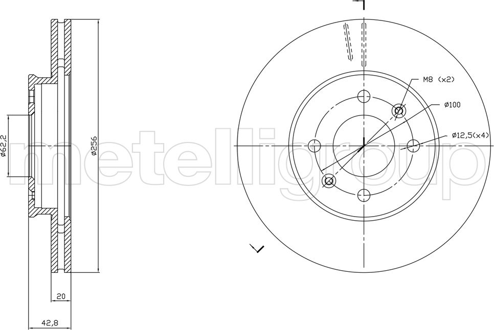 Тормозной диск Metelli. Артикул 23-1870C