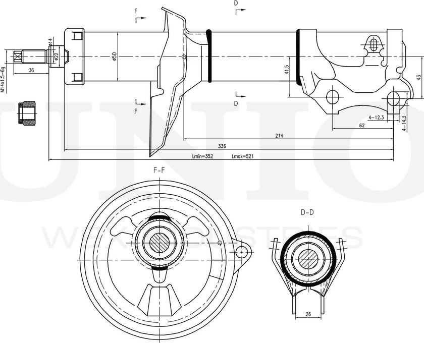 Амортизатор подвески (Unio). Артикул SAB-10756