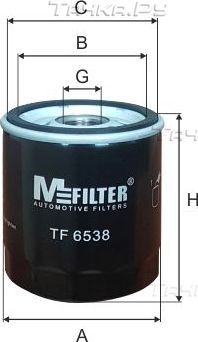 Масляный фильтр MFilter для Ford EcoSport I 2013-2026. Артикул TF 6538