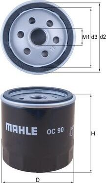 Масляный фильтр Mahle. Артикул OC 90