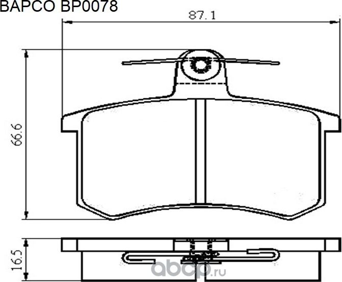 КОЛОДКИ ТОРМОЗНЫЕ ДИСКОВЫЕ ЗАДНИЕ, BP0078 (Bapco) Bapco. Артикул BP0078